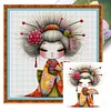 Cartoon Japanese Geisha-11CT Stamped Cross Stitch 40*40cm/15.75*15.75in