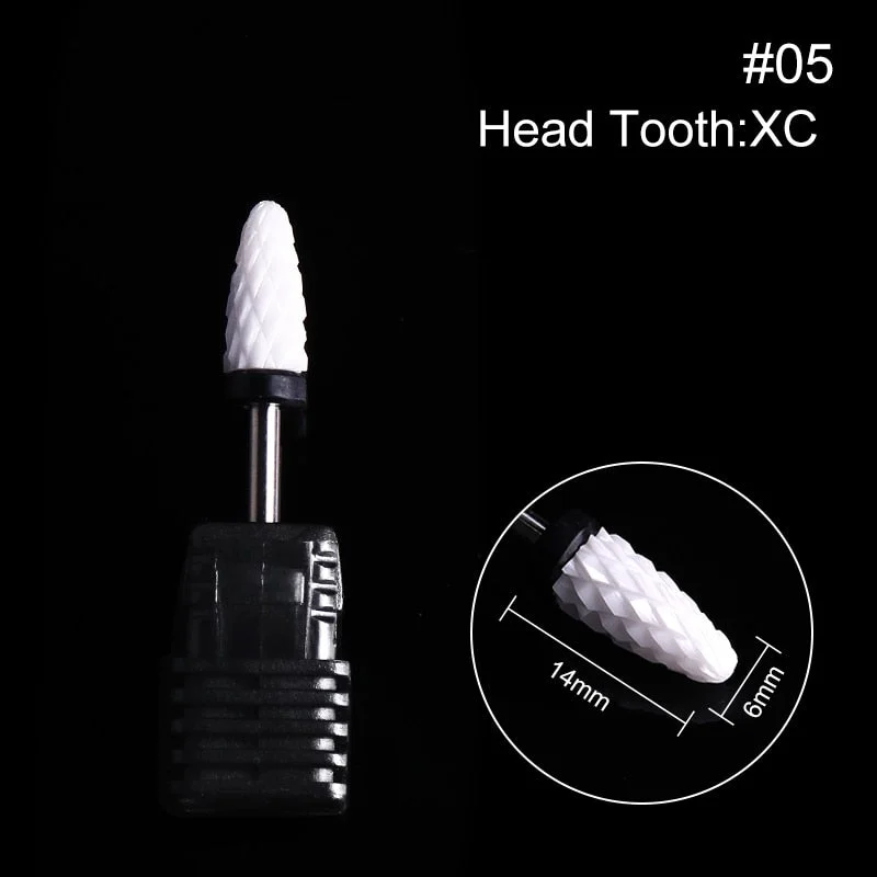 Nail Drill Bits Ceramic Milling Cutter Manicure Electric Nail Files Grinding Bits Mills Cutter Burr Pedicure Nail Art Tools-Nail Inspo