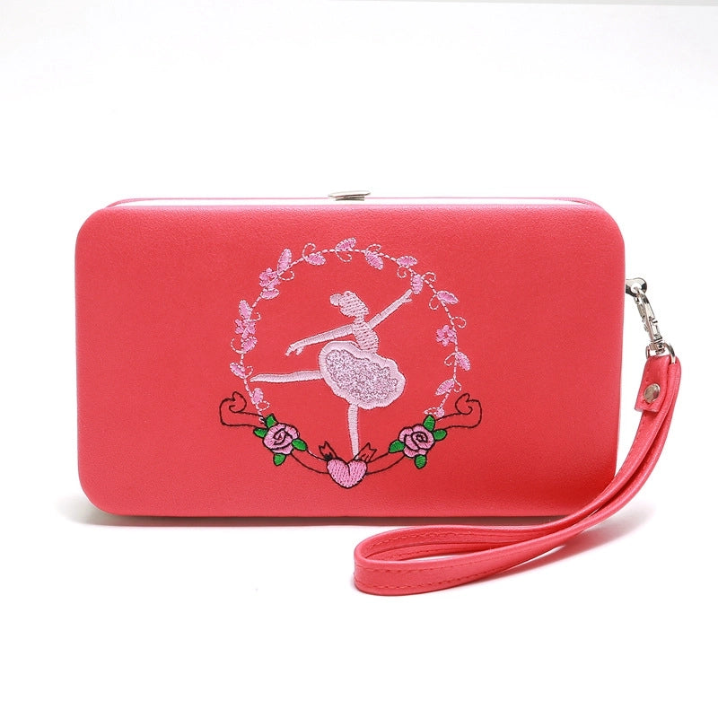 Fashion Long Multifunctional Embroidered Portable Wallet