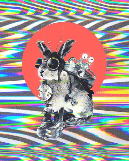 

Time Travel Bunny Rabbit – Paint By Numbers - 40*50CM, 501 Original