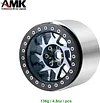 AMK 4Pcs Aluminum Alloy 12mm Hex Hub 2.2 Beadlock Wheels Rims 64.5 * 45mm for 1/10 RC Crawler Axial RBX10 AXI03005 Upgrade Parts