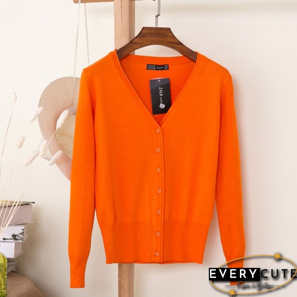 Casual Women Knitted Cardigan Sweater Autumn Winter Women Solid Color V-Neck Long Sleeve Plus Size Crochet Knit Sweater Coat