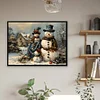 Bonhomme De Neige D’Hiver-Perceuse Ronde Peinture Diamant-40*30CM