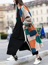 Loose Color-Block Long Sleeves Coats