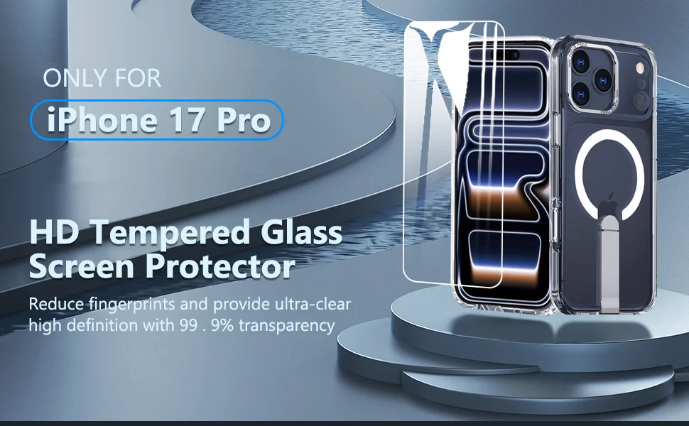 Suitable For Apple 17 Mobile Phone Case Straight Rotating Magnetic Stand Magsafe Transparent Iphone17Pro Mobile Phone Case