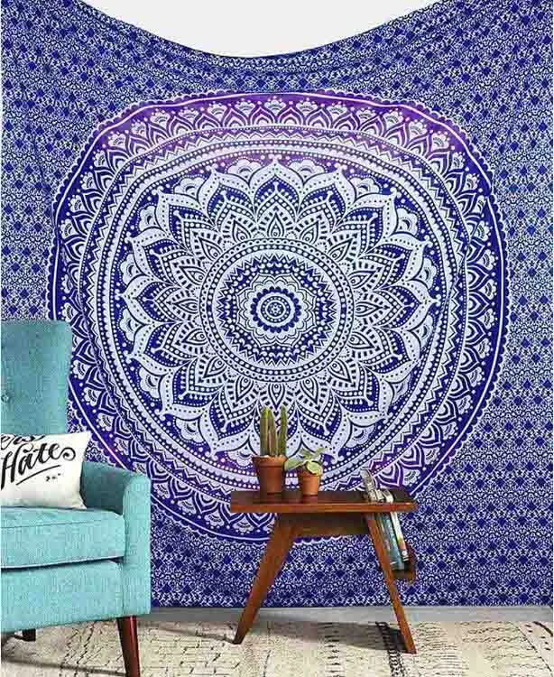 Indian Mandala Tapestry Wall Hanging Sandy Beach Throw Rug Blanket Camping Tent Travel Mattress Bohemian Sleeping Pad Tapestries
