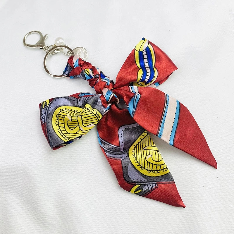 Sweet Minimalist Bow Knot Cloth Metal Unisex Bag Pendant Keychain