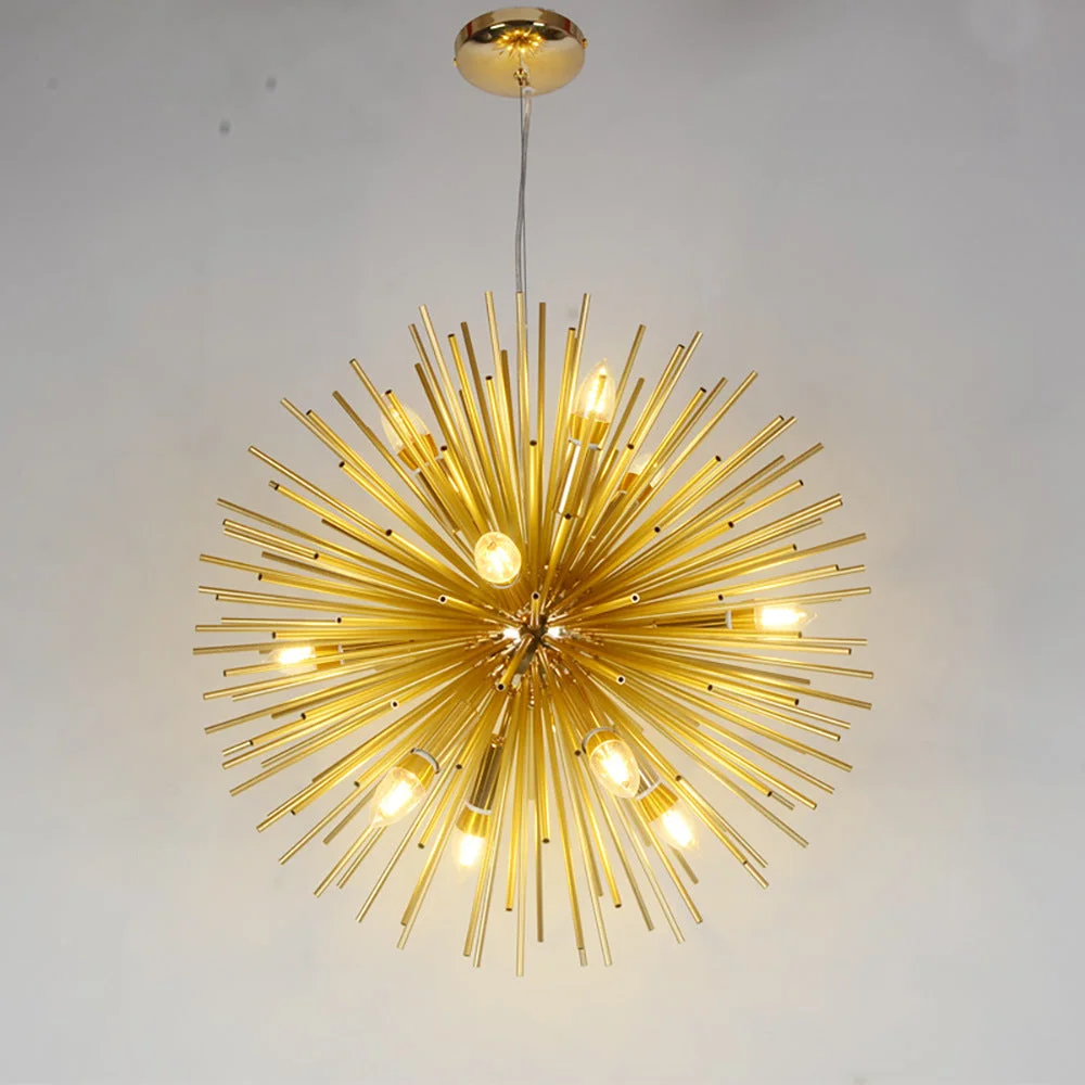 Simple and Creative Personality Restaurant Bedroom Clothing Store Golden Dandelion Ball Chandelier