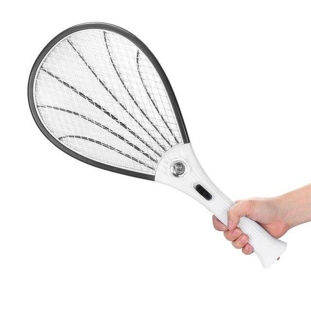 Rechargeable Electric Mosquito Swatter with LED Light Insect Bug Hand Racket Killer
