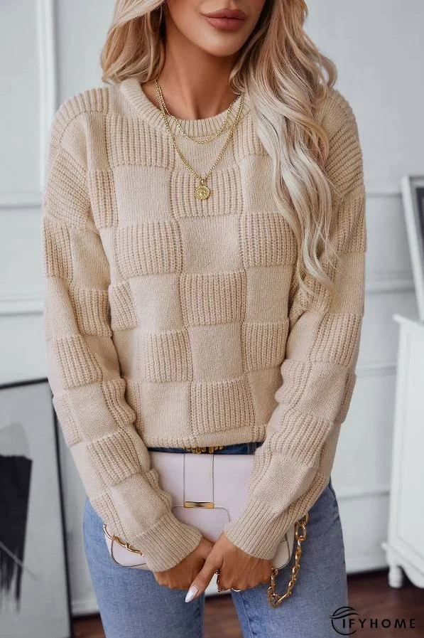 Loose crew neck sweater top | IFYHOME