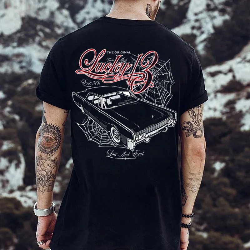 LUCKY 13 Classic Car Print Men's T-shirt