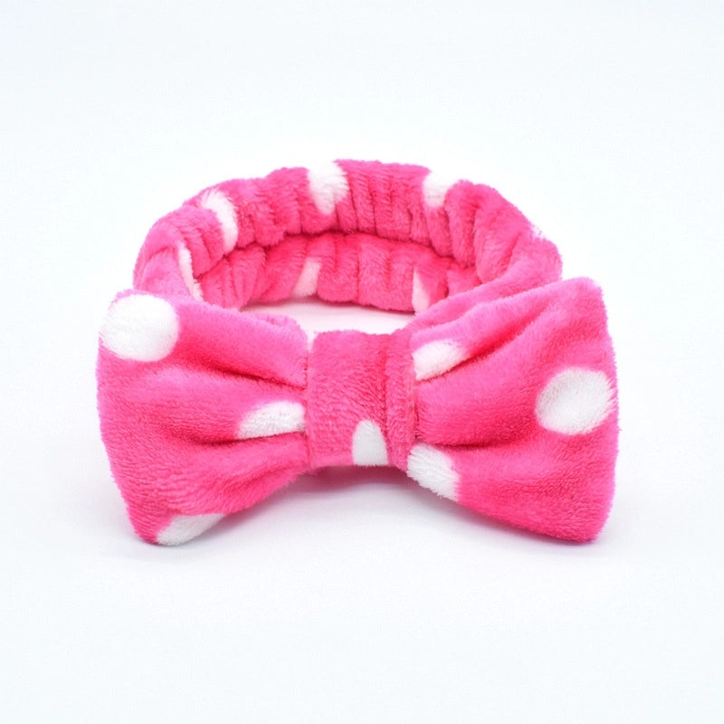 Fashion Stripe Polka Dots Flannel Bowknot Hair Band 1 Piece