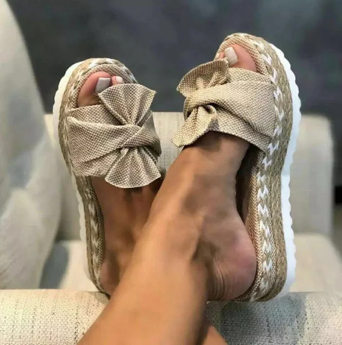 New Womens Slipper Fish Mouth Thick Bottom Casual Wedges Sandals Stylish Comfortable Flat Mules Plus Size Zapatilla Mujer