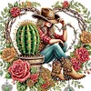 Diamond Painting Acrylic Western Cowboy DIY Diamond Painting Hanging Pendant for Adults