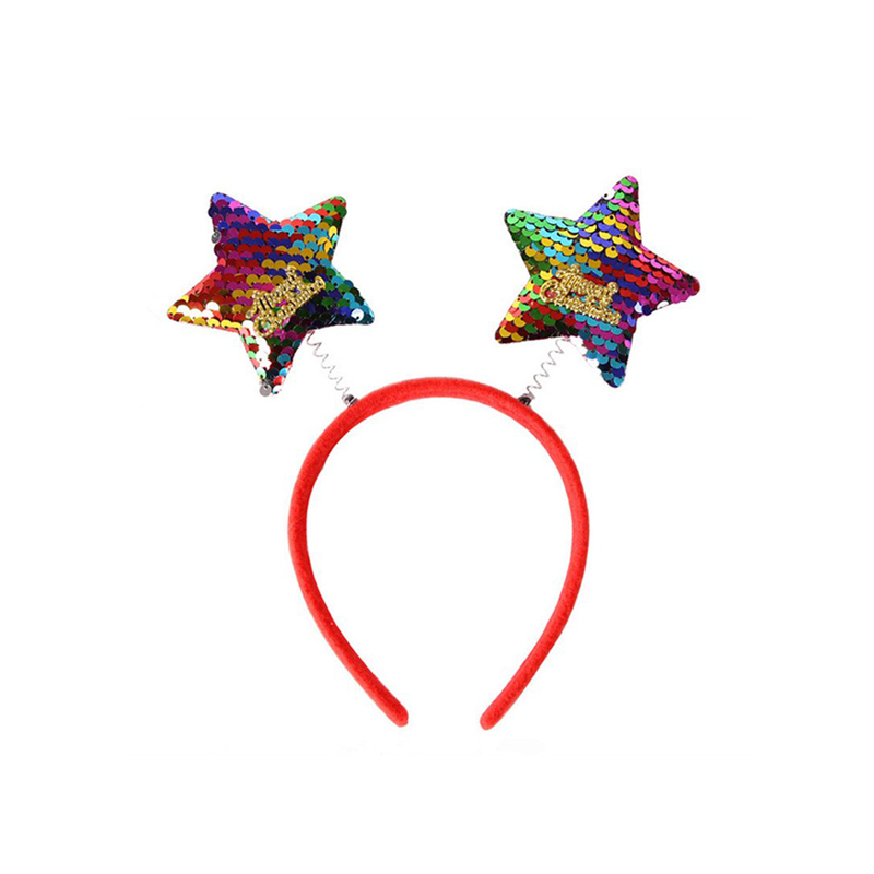 Christmas Party Multicolor Sequin Stars Hair Hoop 2024 - Flycurvy 