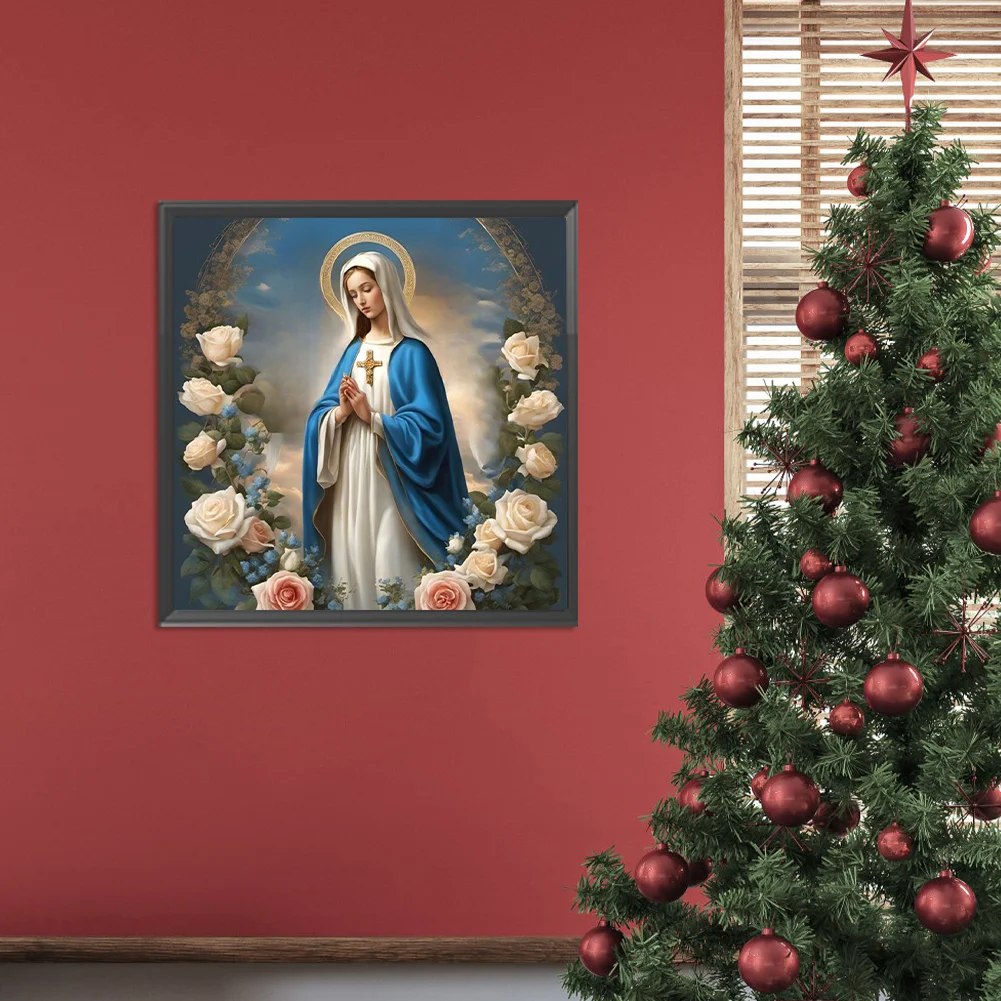 Diamond Painting - Full Round Drill - Virgin Mary(Canvas|30*30cm)