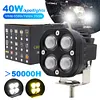 3 Inch LED Pods Work Light Bar White & Yellow 12V-48V Motorcycle Fog Lights 40W