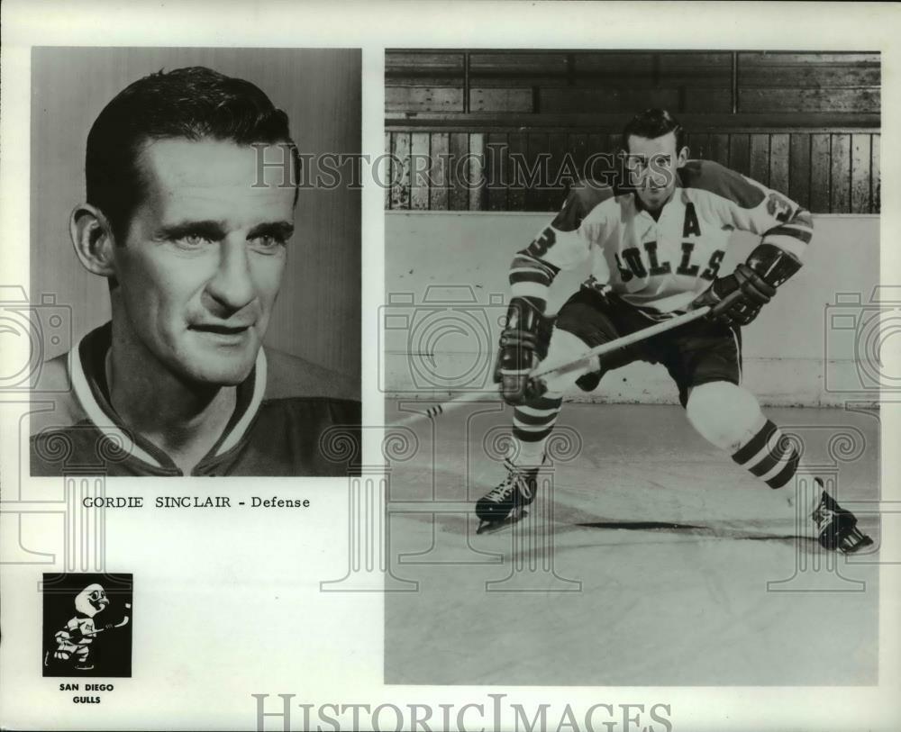 Press Photo Poster painting San Diego Gulls Hockey Player George Sinclair - ors00449