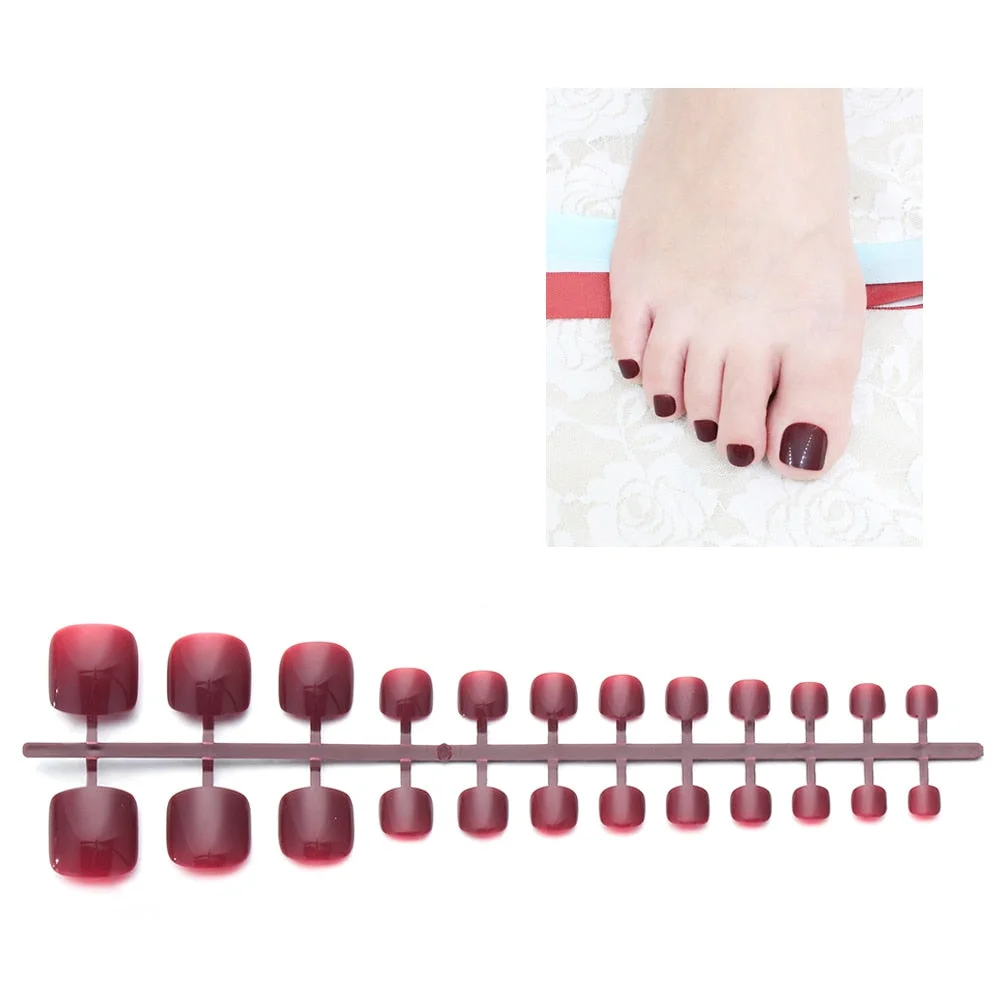 24Pc Soft Pure color oval Frosted Artificial Fake Nail Art Tip Fashion design full cover toe false nails Extension French style-Nail Inspo