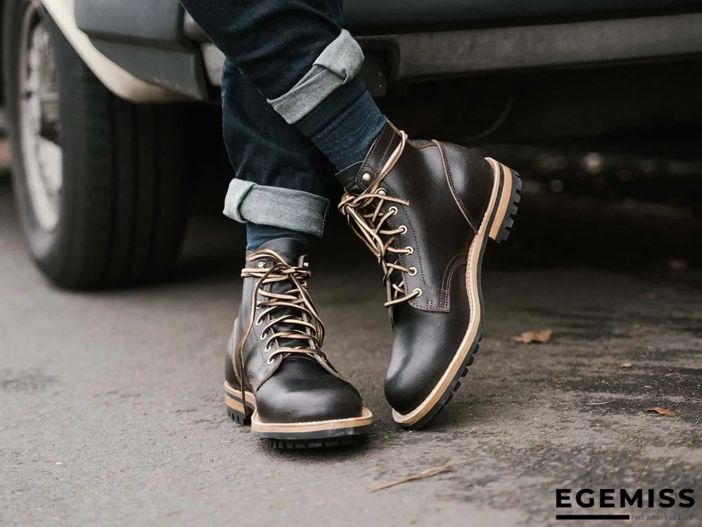 Cow Split Leather Men Boots Comfortable Boots Men Footwear Rubber Ankle Boots Men's Shoes | EGEMISS