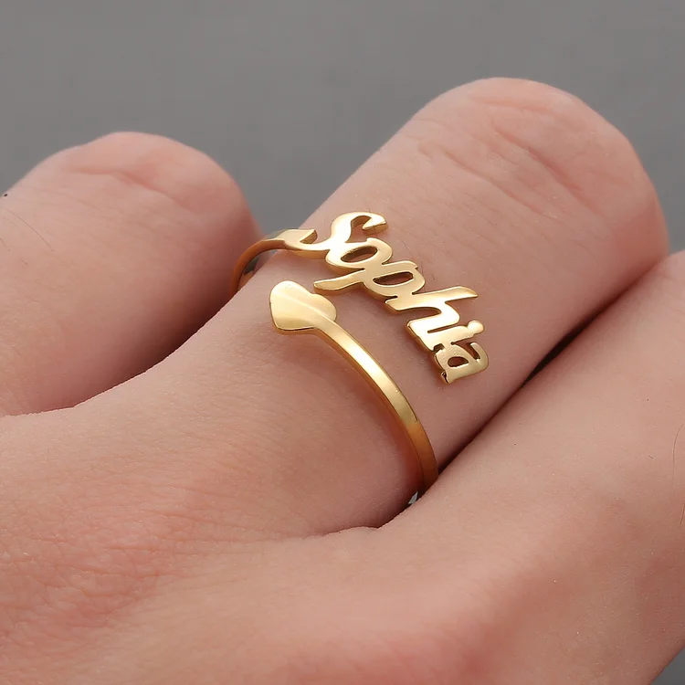 Personalized Heart Name Ring Classic Rings for Women