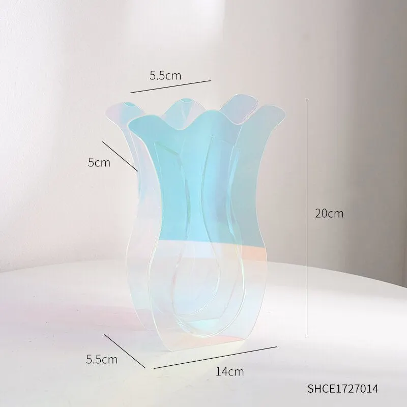 Nordic Decoration Home Acrylic Vase Table Decoration Living Room Terrarium Transparent Flower Arrangement Decorative Vases Gifts