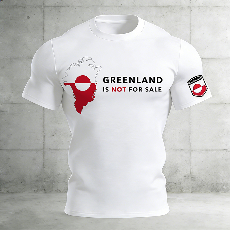Men's Retro Greenland Not For Sale Print Raglan Sleeve T-shirt artswardrobe
