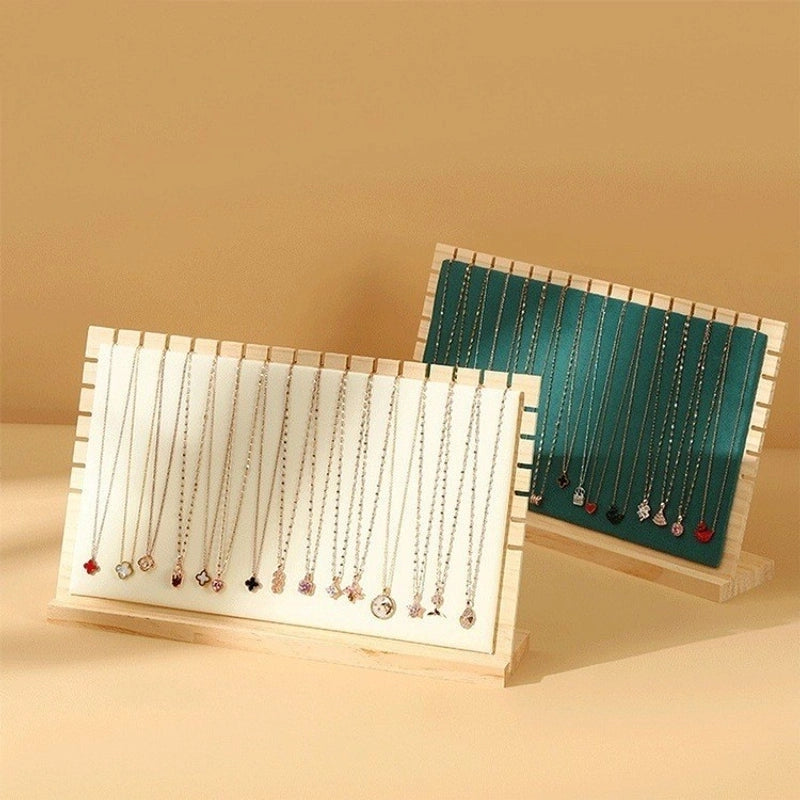 1 Piece Solid Wood Flannel Minimalist L Shape Jewelry Display