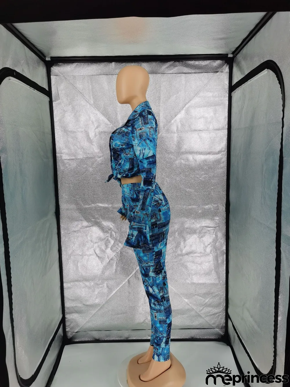 Fashion Printed Ruffle Sleeve Shirt And Pants 2 Piece Sets