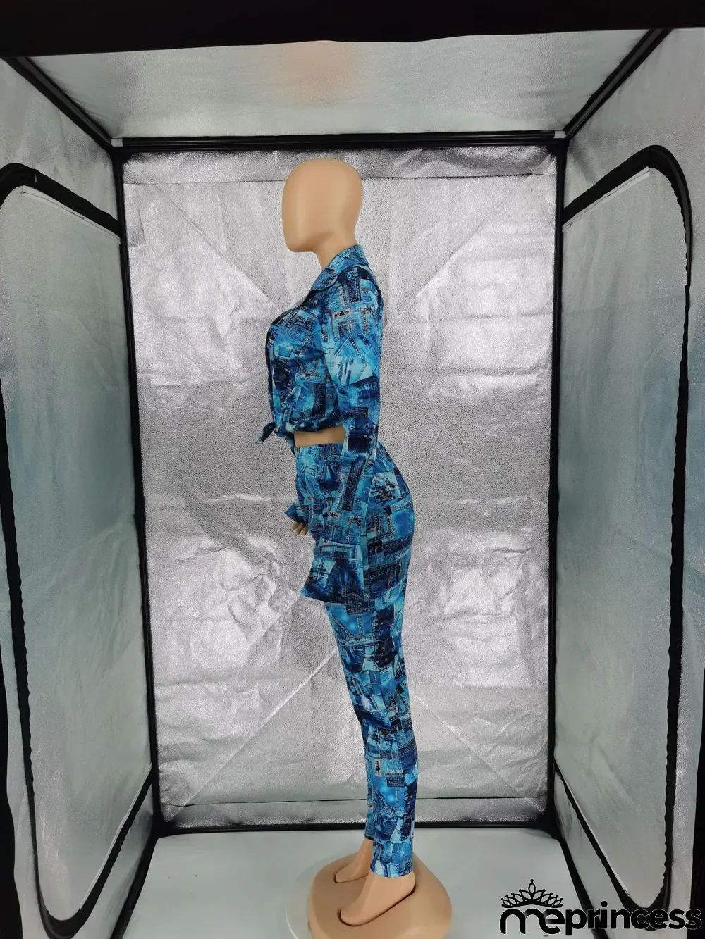 Fashion Printed Ruffle Sleeve Shirt And Pants 2 Piece Sets