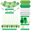 Birthday Decorations, Happy Birthday Banner with Birthday Balloons, Honeycomb Balls, Hanging Swirls, Circle Dots Garland, Happy Birthday Party Decorations for Women Men Boys Girls (Green)