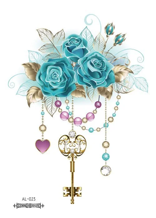 38 Kinds Adult Chest Back Tattoo Rose Flowers Mandala Totem Waterproof Temporary Body Art Sticker Disposable tatouage temporaire