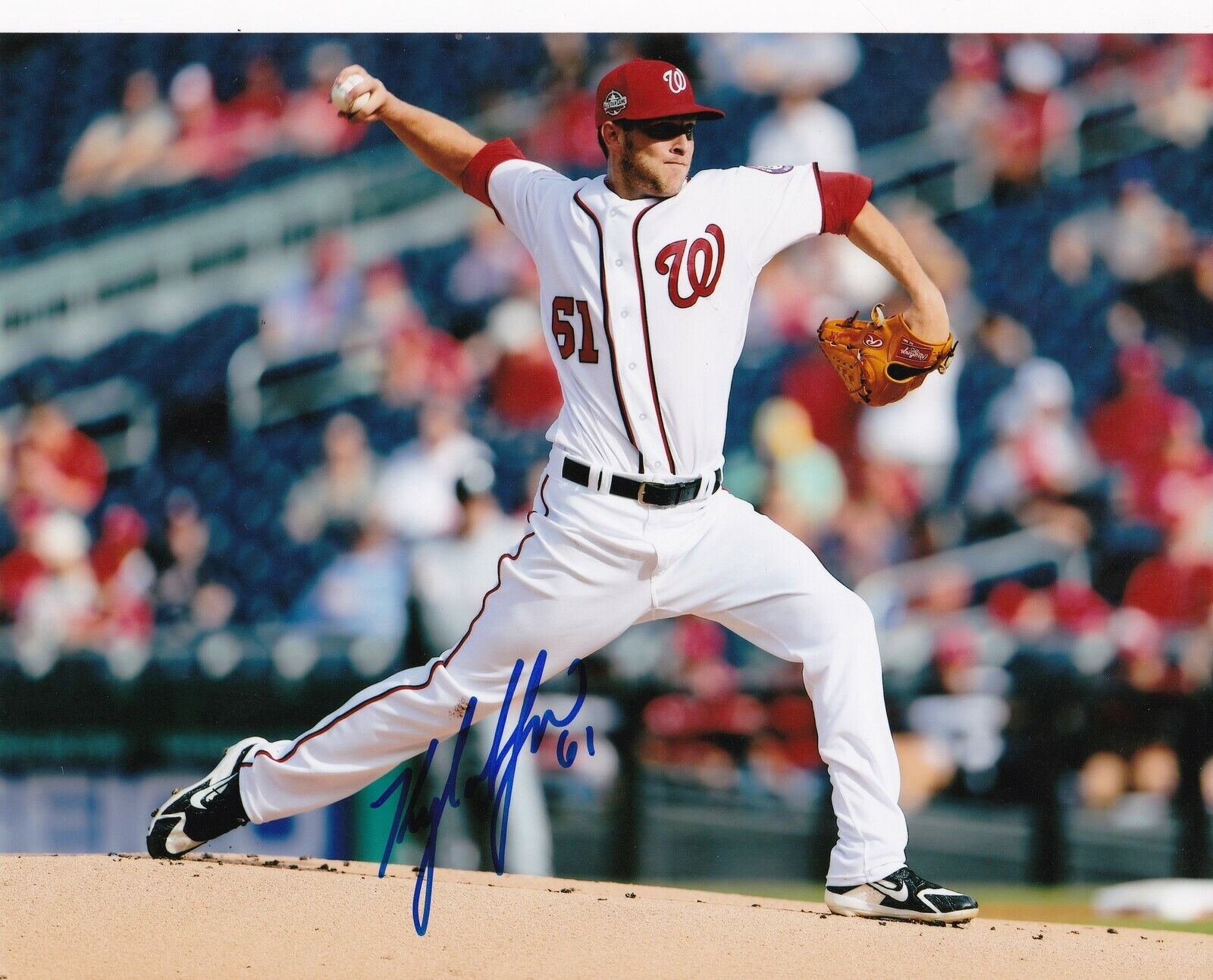 KYLE MCGOWIN WASHINGTON NATIONALS ACTION SIGNED 8x10