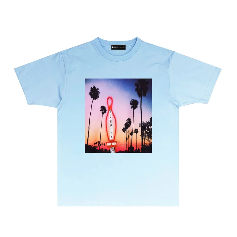 Purple 2023 new fashion T-shirt short sleeves