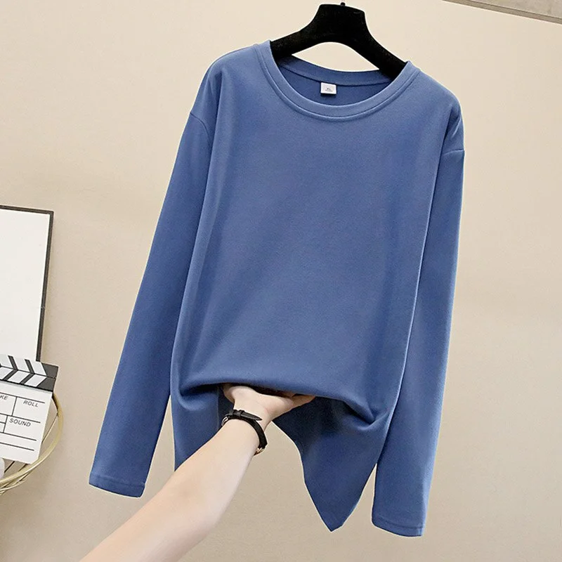 NEEDBO T shirt Women 100% Cotton Long Sleeve 4XL Oversize Sexy Casual t-shirt Women Korea Loose Full Tee Shirt Femme 2020 Tops