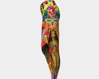 Pornhint Funky Aries Goddess Leggings - Birthday Gift - Festival Clothing - Yoga Leggings - Designer Clothing - Dance Wear - Gym Wear - Active Wear