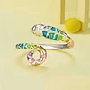 Colorful Chameleon Opening Ring 925 Sterling Silver  