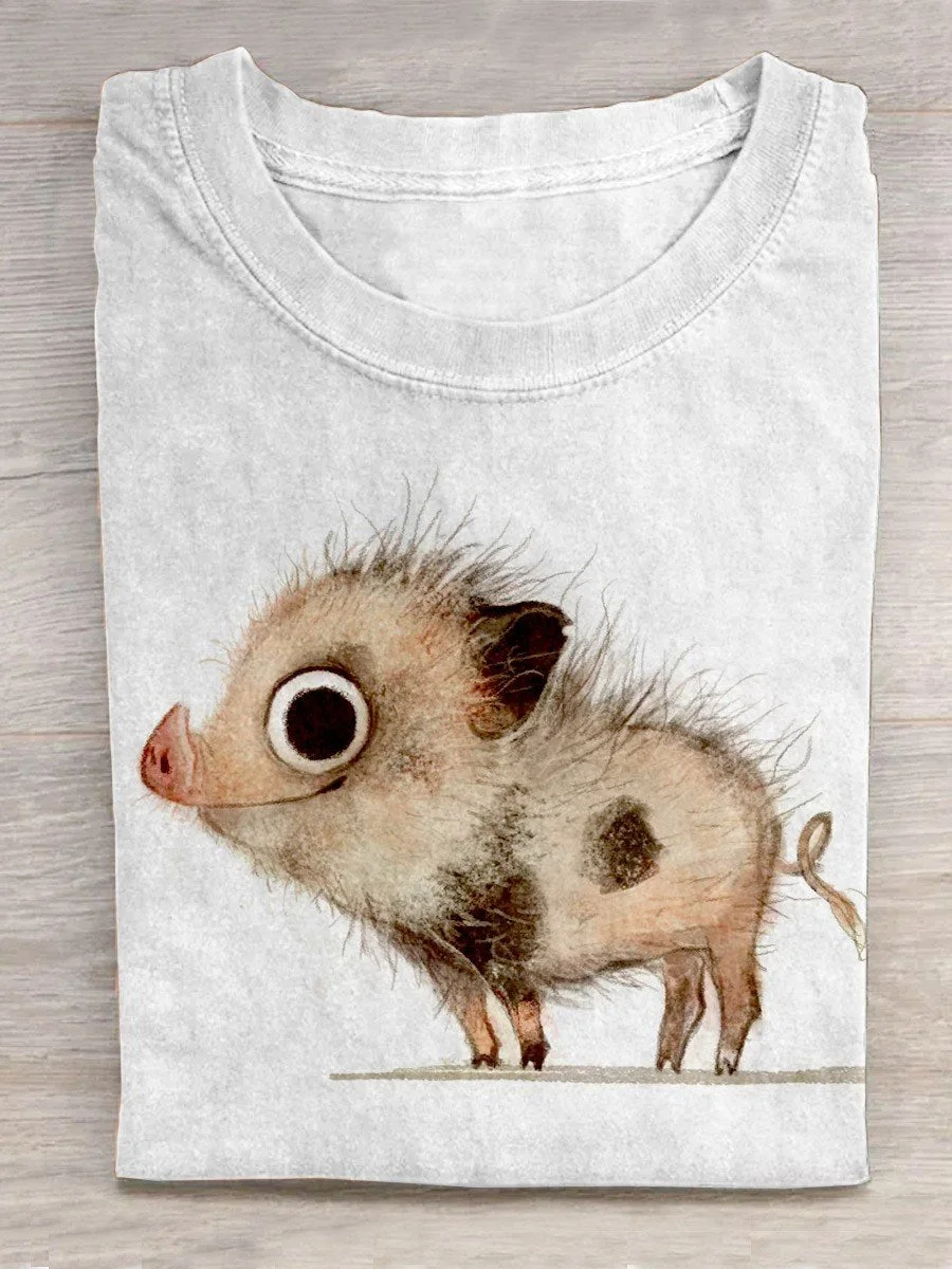 Funny Pig Art Design T-shirt
