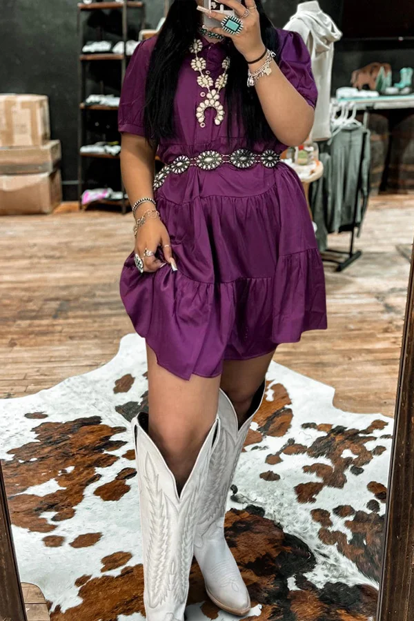Pretty Ruffled Short Sleeve Dress