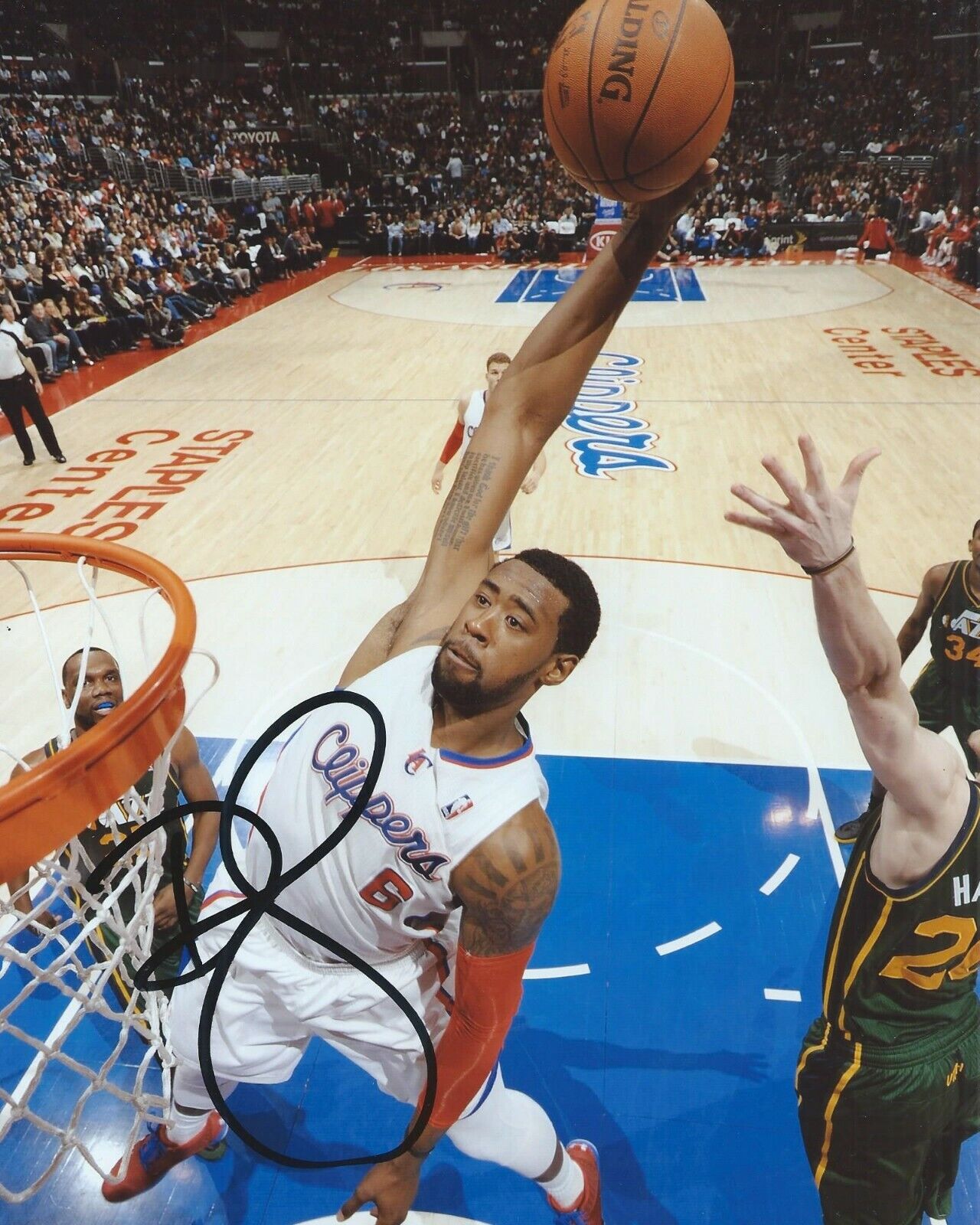 DeAndre Jordan Signed 8x10 Photo Poster painting Los Angeles Clippers Autographed COA C