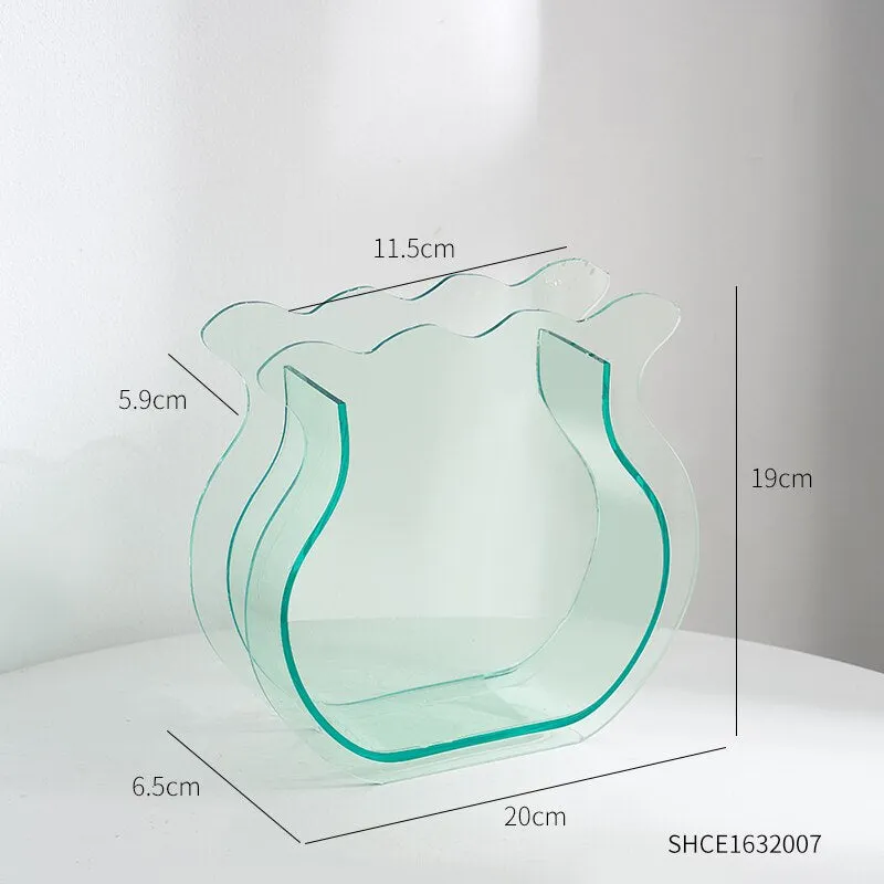 Nordic Decoration Home Acrylic Vase Table Decoration Living Room Terrarium Transparent Flower Arrangement Decorative Vases Gifts