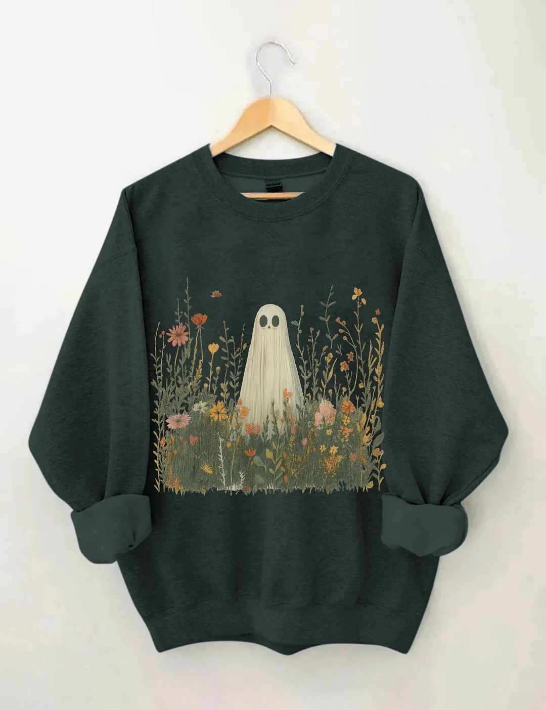 Retro Ghost In Wildflowers Sweatshirt