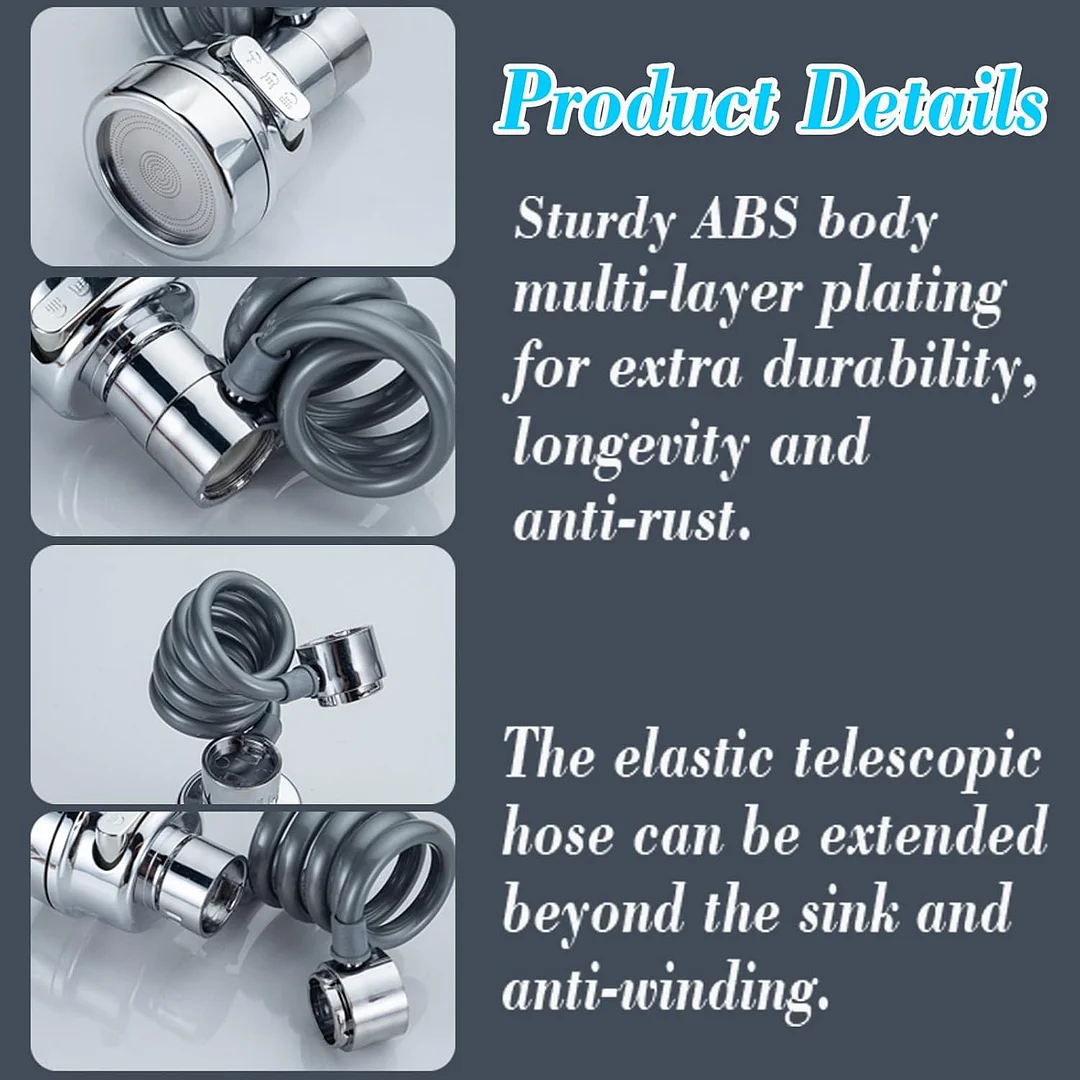 Metal magnetic pull-out three-speed multi-function nozzle