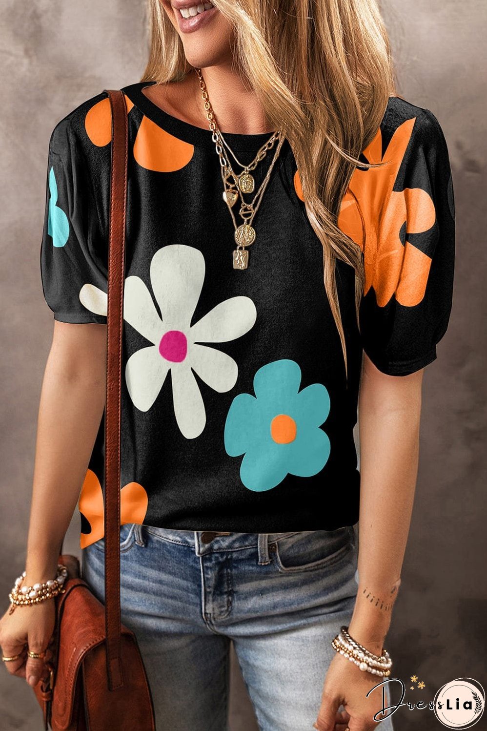 Black and White Floral Tee