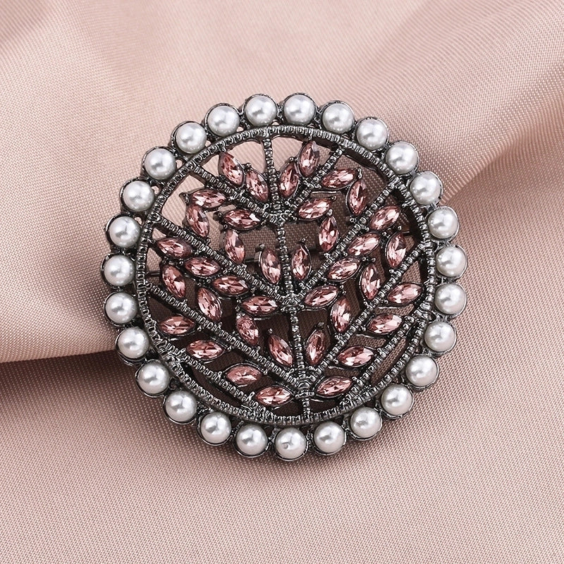 Luxurious Pin Geometric Alloy Inlay Artificial Pearls Rhinestones Women’S Brooches