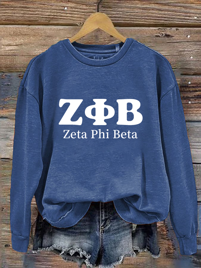 Fashion Printed Pullover Crew Neck Sweatshirt