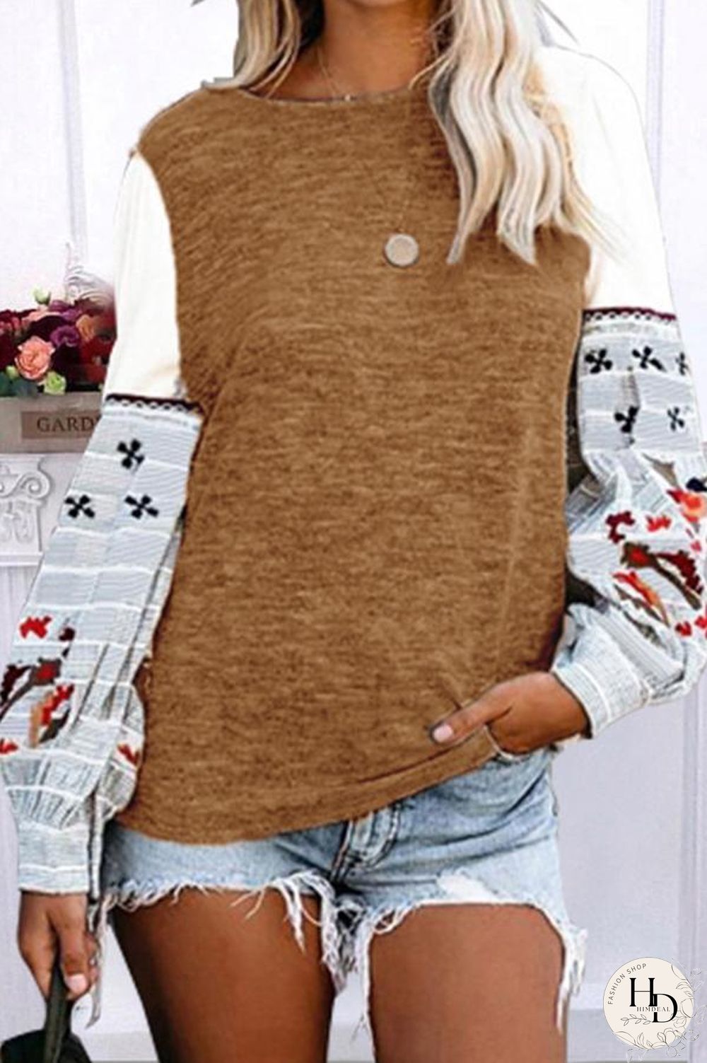 Round Neck Long Sleeve T-shirt P14433