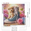 Leinwand Schuhe Kätzchen und Welpe - Rundbohrer Diamantmalerei - 40*40cm