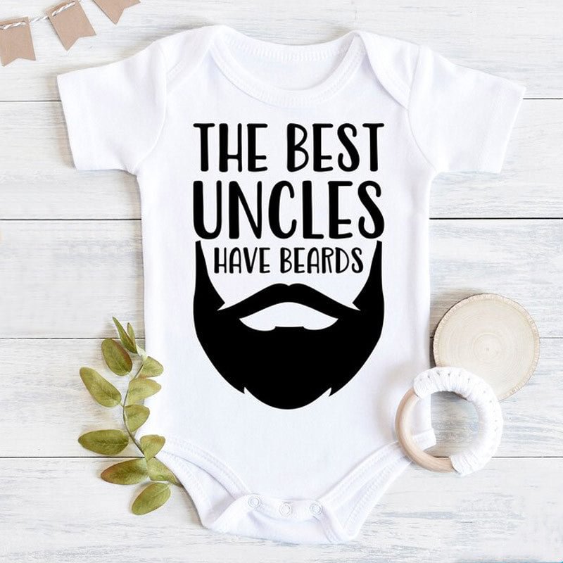 The Best Uncles Have Beards Letter Printed Baby Romper