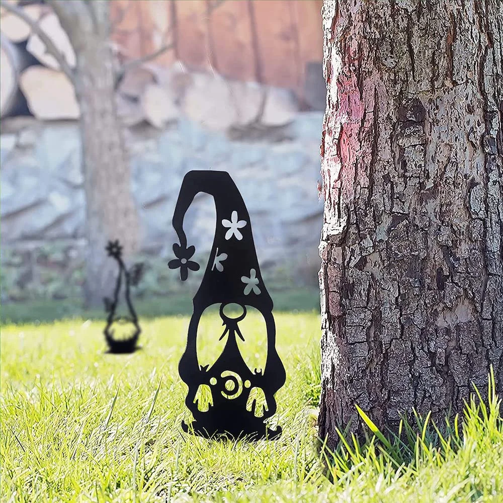 Garden Gnome Metal Silhouette